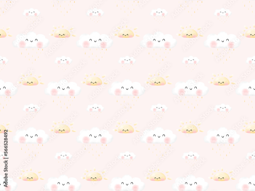 cute cloud and sun seamless pattern background cute cloud and sun seamless pattern background