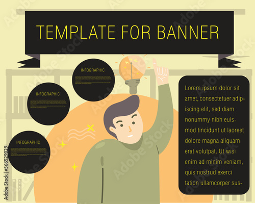 design template for infographic or information ads photo