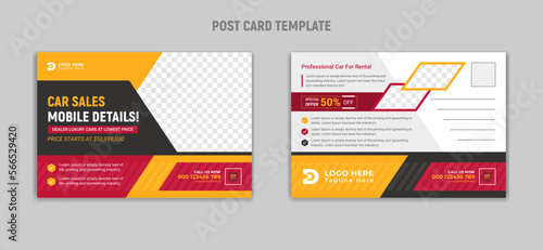 car sale promotion for postcard template
