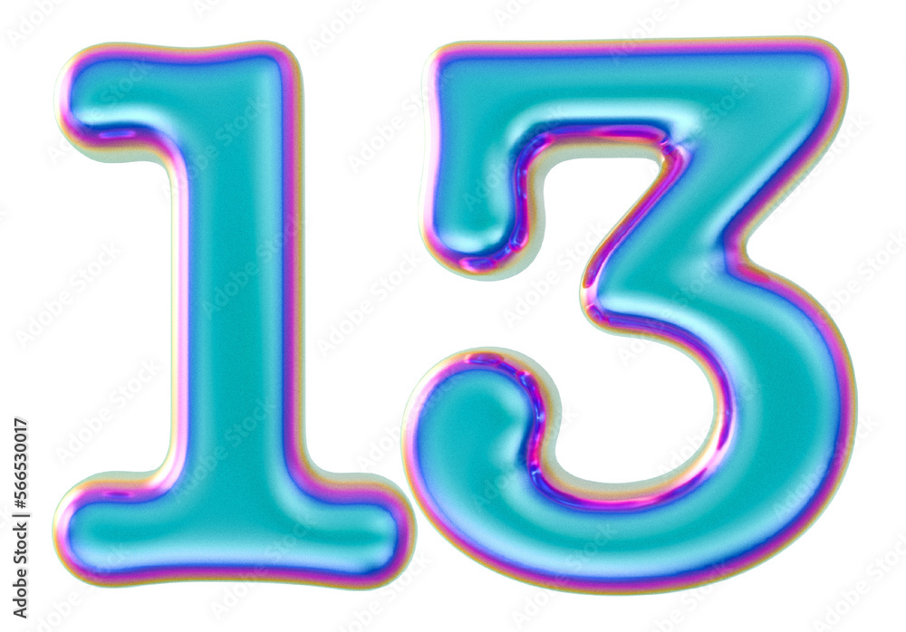 3D Modern Number 13 Generative AI 3D Modern Number 13 Generative AI