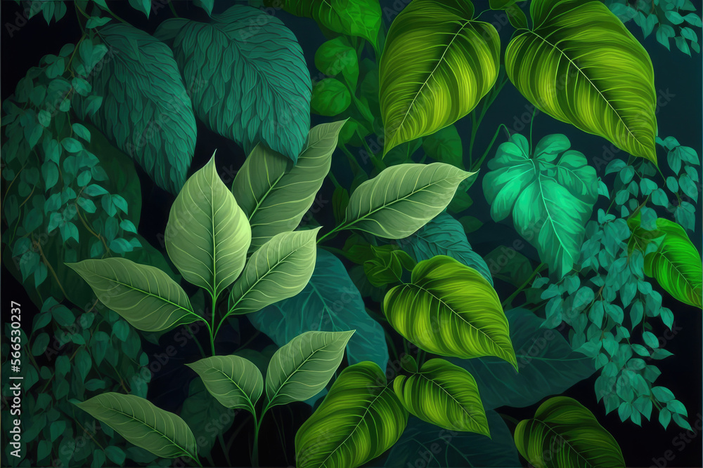 Green Leaves on a Soft Blurry Background