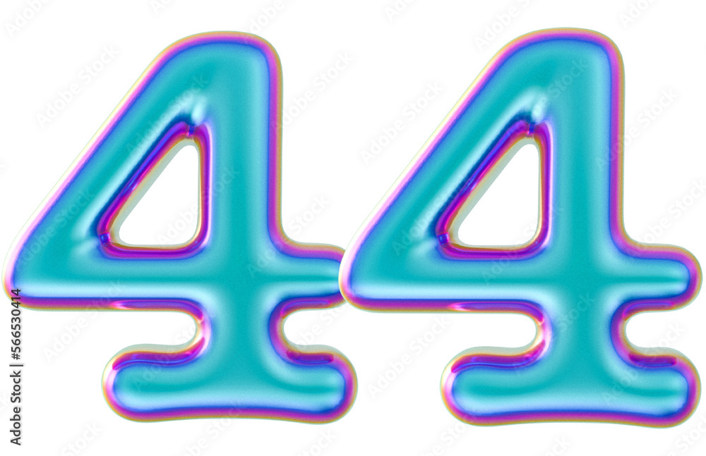 3D Modern Number 44 Generative AI 3D Modern Number 44 Generative AI