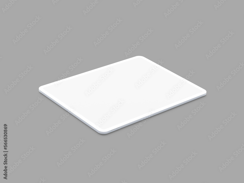 Realistic Isometric View of Tablet Detail Mockup Realistic Isometric View of Tablet Detail Mockup