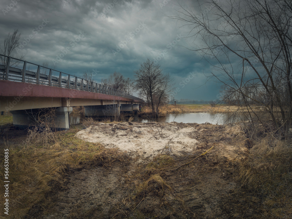 Bridge over the Widawka river, Poland. Bridge over the Widawka river, Poland.