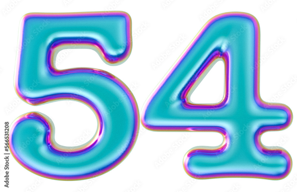 3D Modern Number 54 Generative AI 3D Modern Number 54 Generative AI