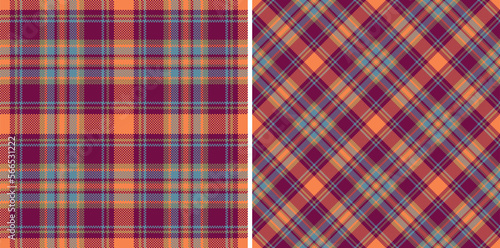 Vector textile fabric. Seamless plaid texture. Tartan background check pattern.