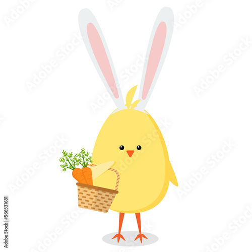 Easter chicken holding basket