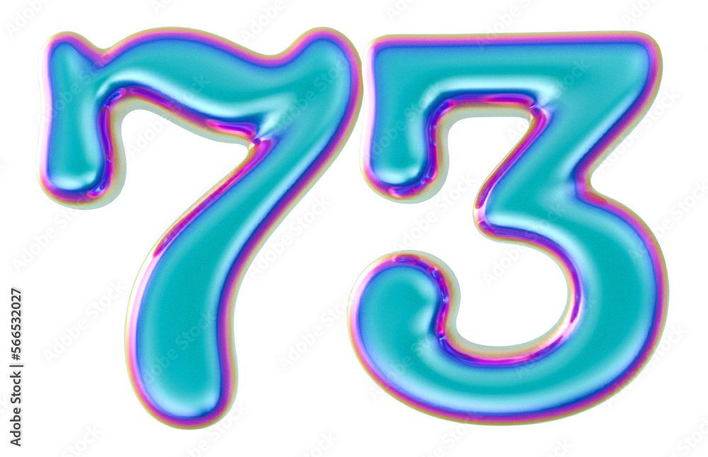 3D Modern Number 73 Generative AI 3D Modern Number 73 Generative AI