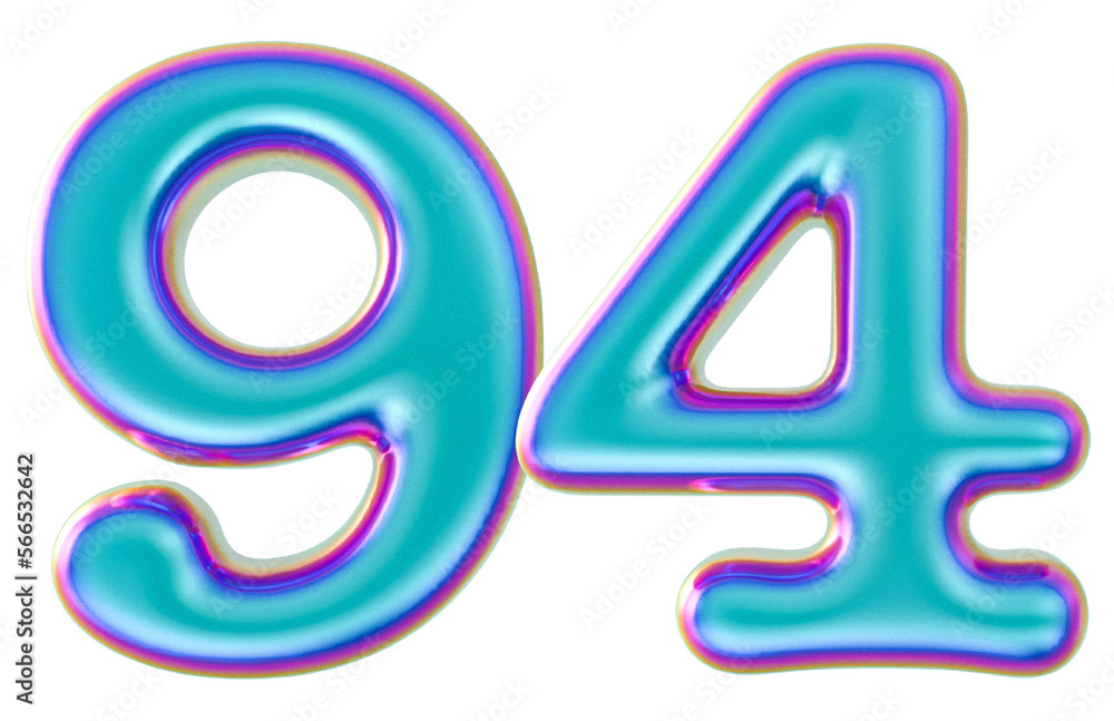 3D Modern Number 94 Generative AI 3D Modern Number 94 Generative AI