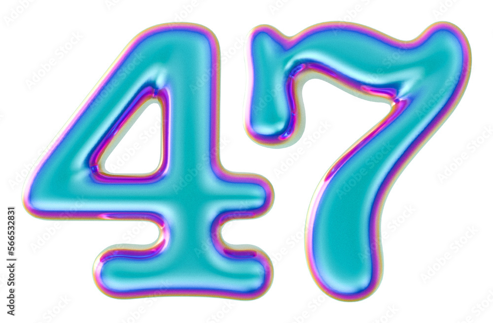 3D Modern Number 47 Generative AI 3D Modern Number 47 Generative AI