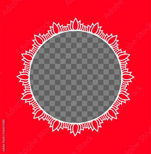 A round lotus design inside the png frame.