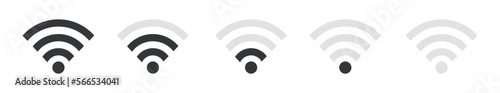 Wi-Fi and wireless icon set. Wireless level and wifi signal. WiFi zone sign. Mobile connection icons. Vector icon 10 eps.