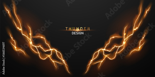 lightning light effect background realistic flash with lightning electric explosion vector illustration