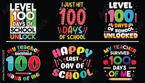 100 Days Of School tshirt design bundle  back to school t-shirt bundle design  School t-shirt design  School Lover T Shirt design Bundle