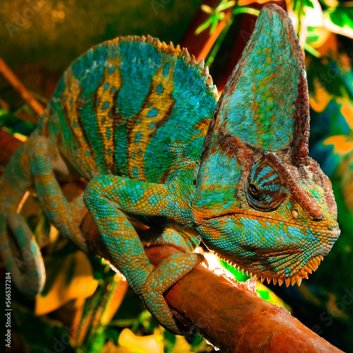 Chameleon(Veiled chameleon),square