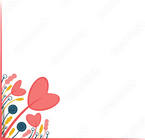 Simple abstract Love decor corner. Elements for banners and cards. © ArtYourStory