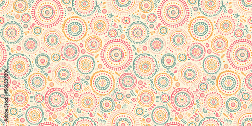 Hand drawn abstract seamless pattern, ethnic background, african style - great for textiles, banners, wallpapers, wrapping - vector design