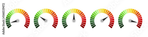 Speedometer icon set. Vector illustration.