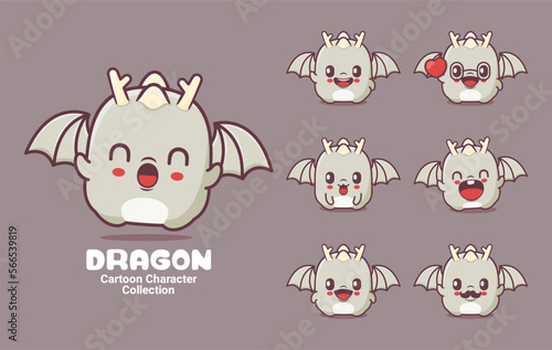 dragon cartoon character animal vector illustration