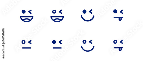 Wink emoji vector icon on white background. Happy and smiley icon in flat design - stock vector.