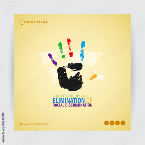 Vector illustration for International elimination day of Racial discrimination photo