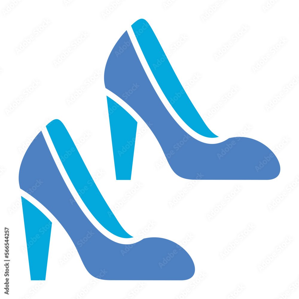 High Heels Glyph Two Color Icon High Heels Glyph Two Color Icon