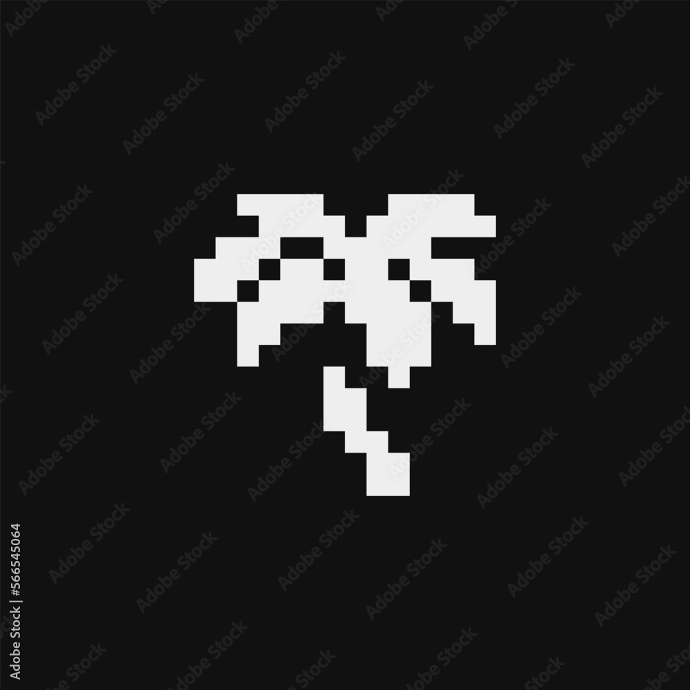 Palm emoji, pixel art icon. Game assets. 1-bit style. Isolated abstract vector illustration. Palm emoji, pixel art icon. Game assets. 1-bit style. Isolated abstract vector illustration.