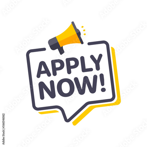 Apply Now Megaphone Marketing Advert Label