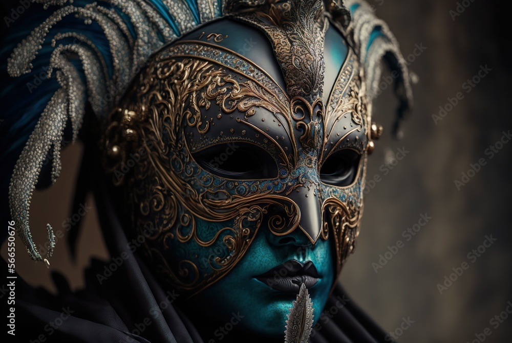 Venetian carnival mask high ultra detailed. generative ai