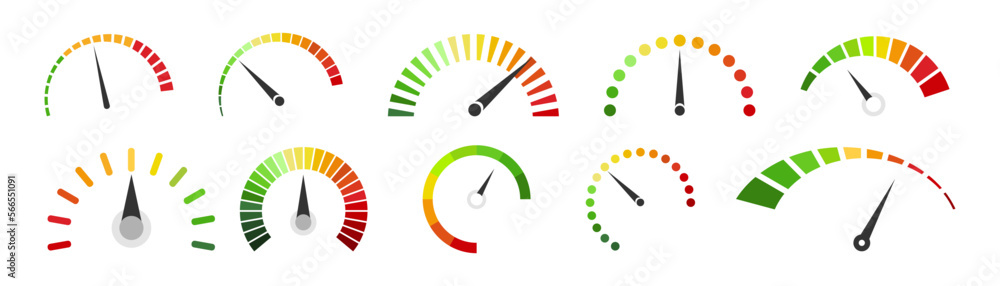 Speedometer icon set. Vector illustration. Speedometer icon set. Vector illustration.