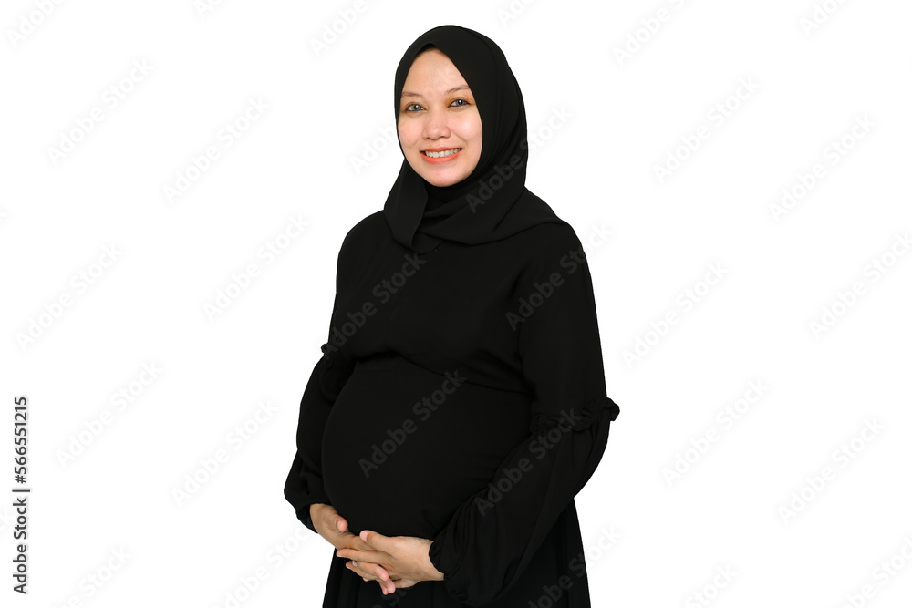Happy Pregnant woman hands holding belly on white background. beautiful young pregnant mother on white background. Happy Pregnant woman hands holding belly on white background. beautiful young pregnant mother on white background.