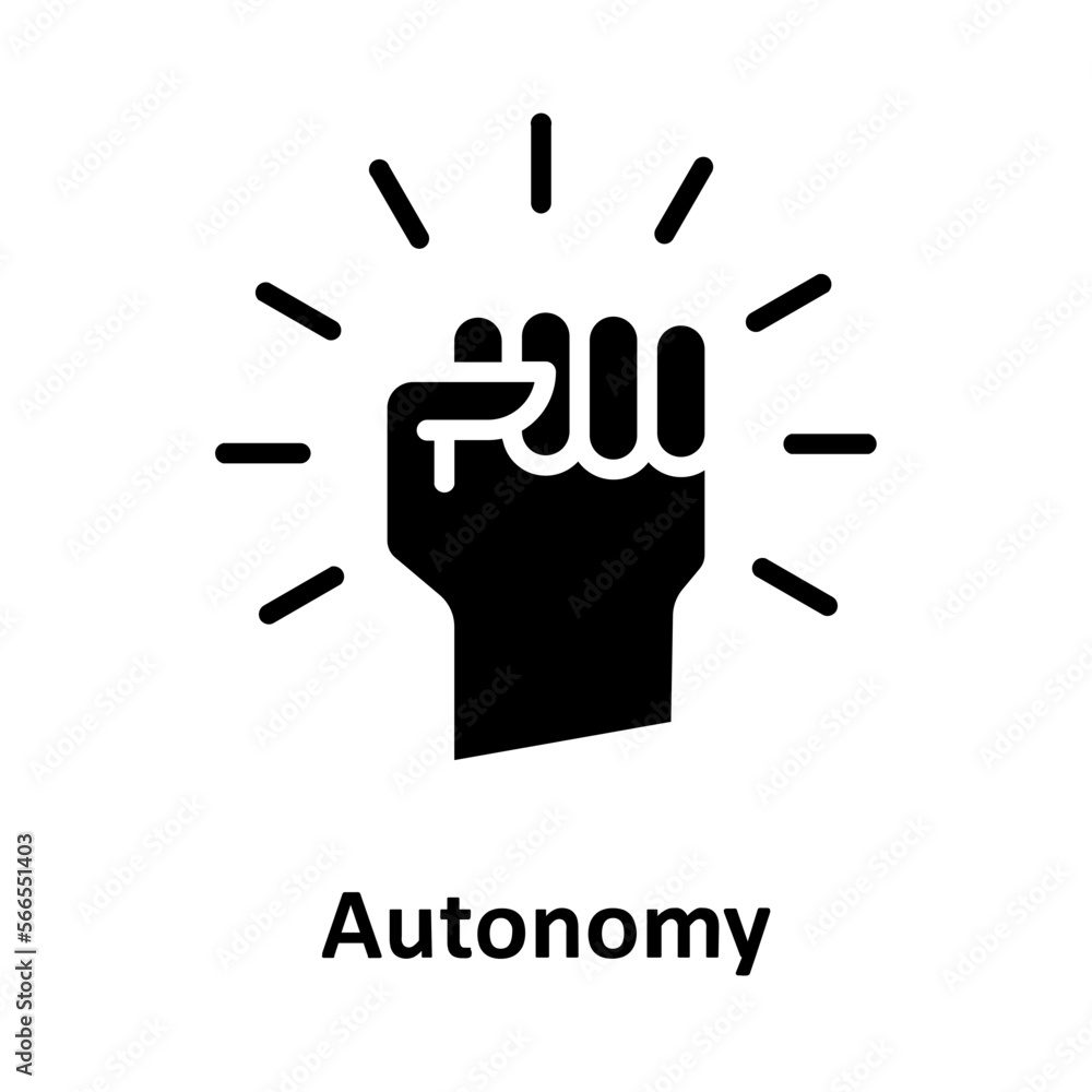 Obraz premium Autonomy, close fist Vector Icon which can easily modify or edit 
