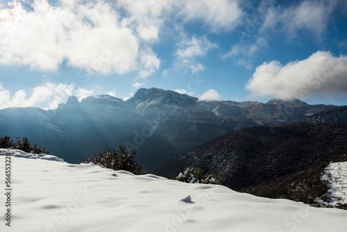 Winter snowfall in Puigsacalm peak, La Garrotxa, Girona, Spain © Alberto Gonzalez 
