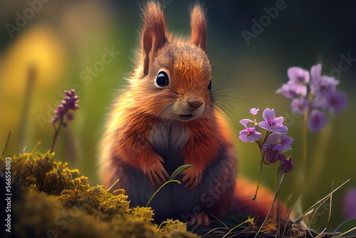 Spring is coming, happy wild animals, Squirrel © Hui