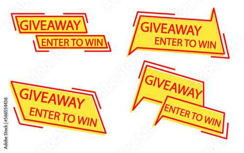 Abstract advertising inscriptions in red and yellow colors.