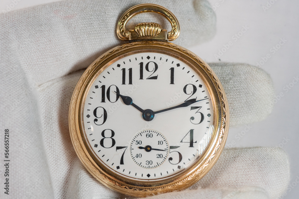 Gold Antique Pocket Watch Dial Arabic Indices Gold Antique Pocket Watch Dial Arabic Indices