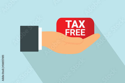 Tax free vector element design with hand illustration.