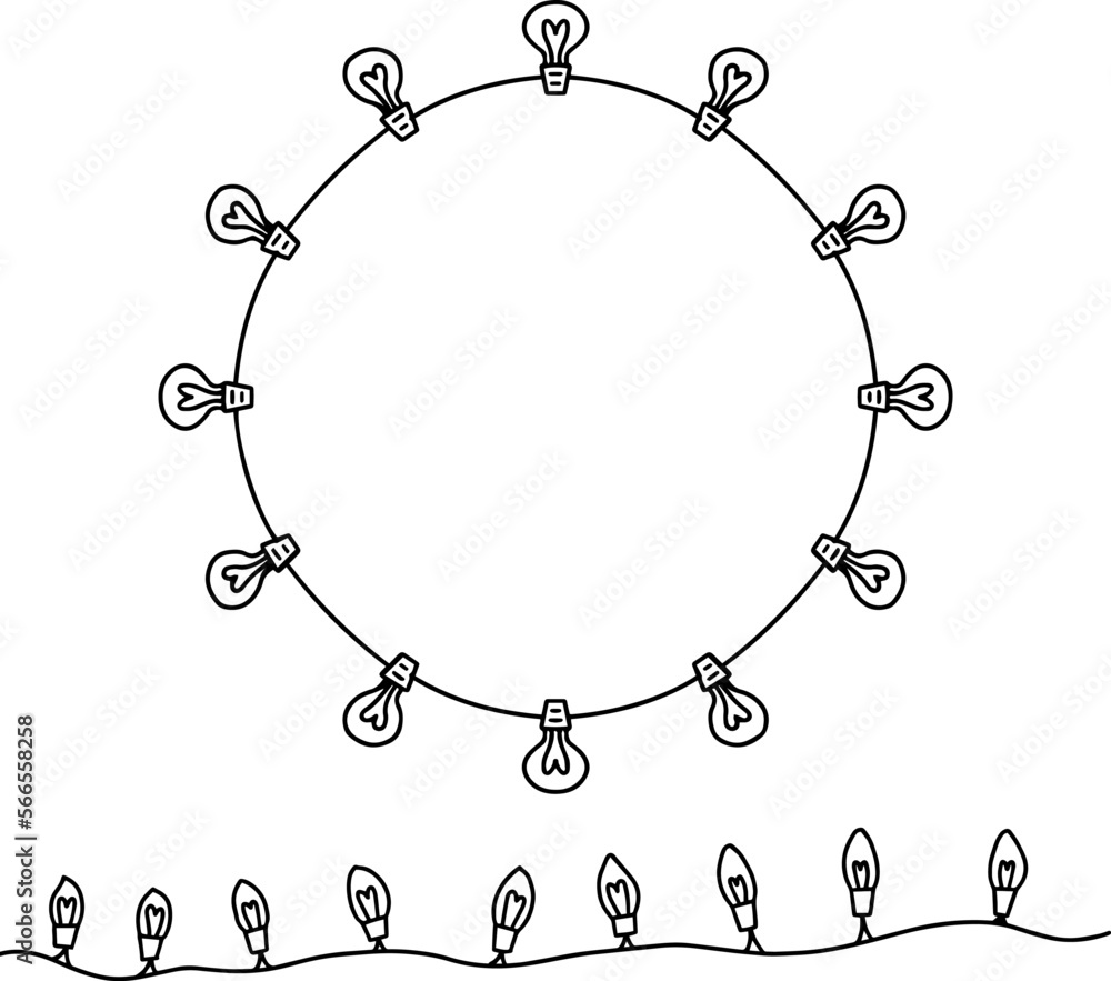 bulb garland circular vector design bulb garland circular vector design