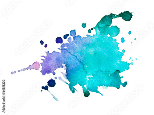 blue watercolor splash