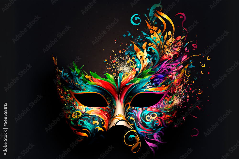 Theatrical Venetian mask on a black background Theatrical Venetian mask on a black background