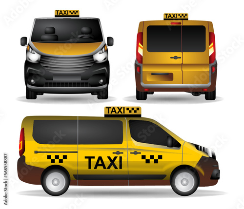 illustration of taxi classic vantransportation minibus isolated