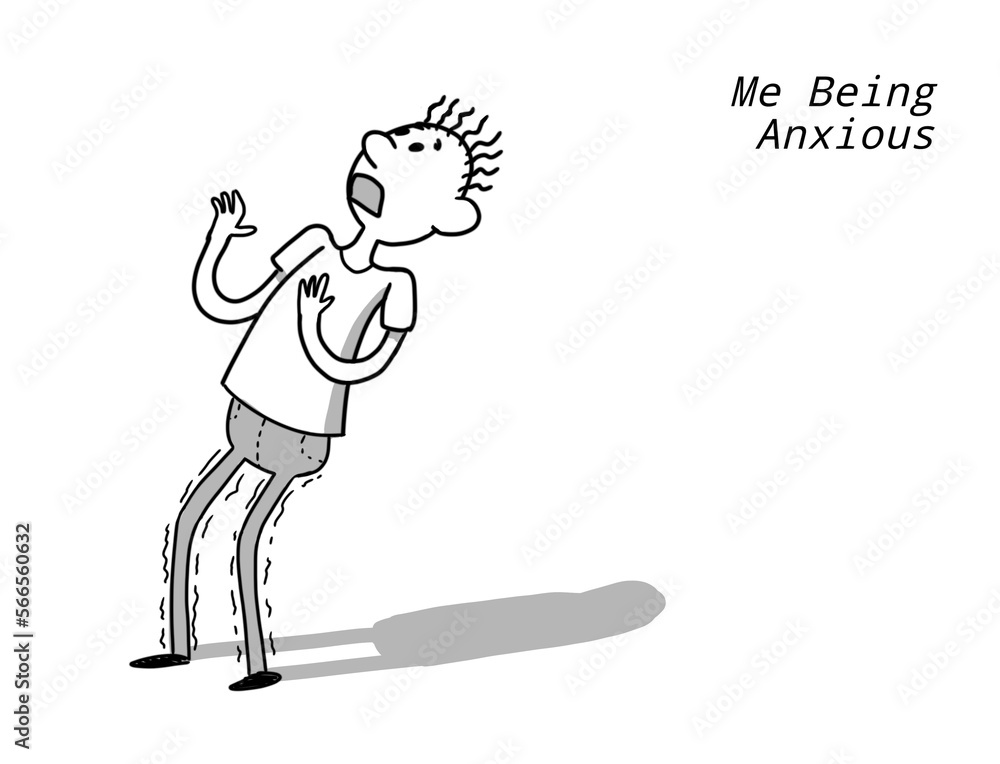 Fototapeta premium Anxious funny illustration 