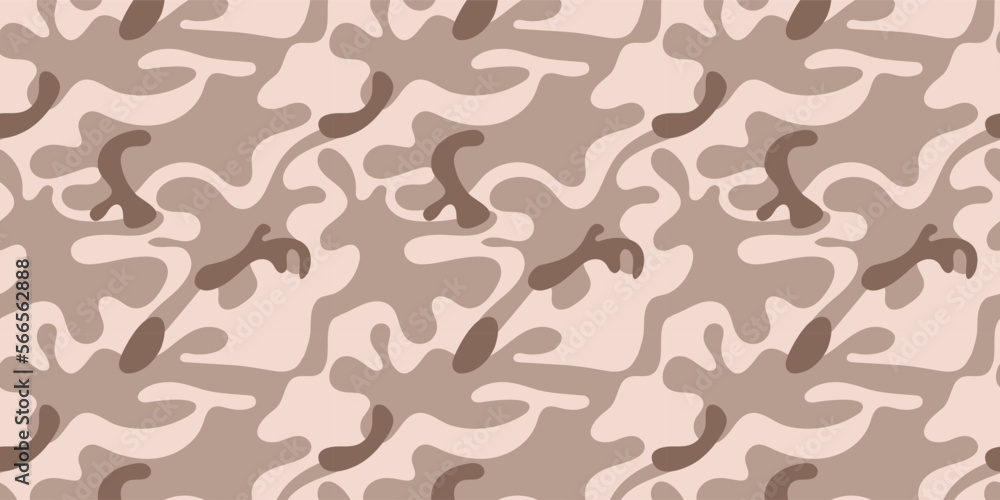 Camouflage seamless pattern. An ideal military background for camouflage in the desert. Khaki color texture, military army design