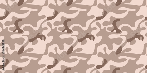 Camouflage seamless pattern. An ideal military background for camouflage in the desert. Khaki color texture, military army design