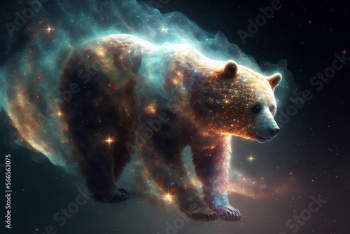 Fototapeta Naklejka Na Ścianę i Meble -  Spirit animal - bear, Generative AI