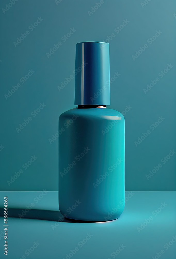 Blue glass serum cosmetic bottle. Generative AI. Blue glass serum cosmetic bottle. Generative AI.