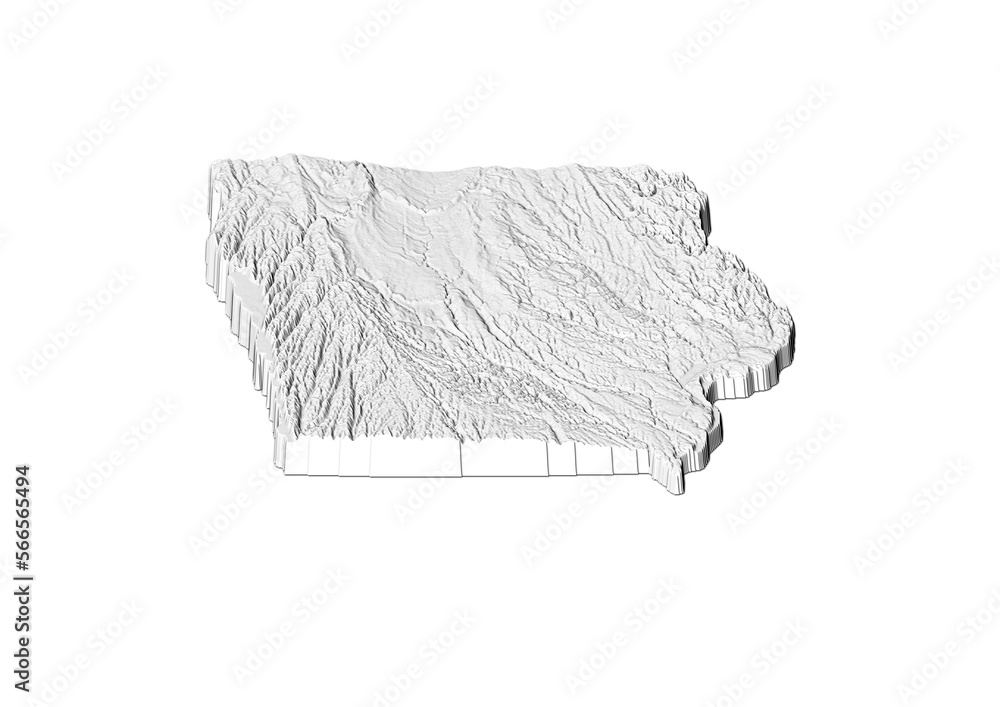 A map of Iowa, Iowa map in joyplot style. Minimalist poster of Iowa map