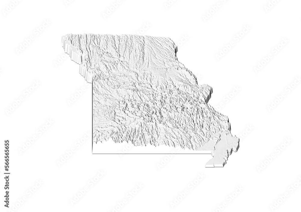 A map of Missouri, Missouri map in joyplot style. Minimalist poster of