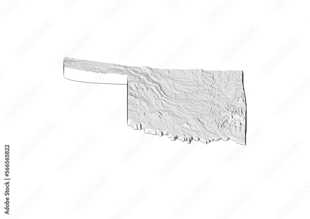 A map of Oklahoma, Oklahoma map in joyplot style. Minimalist poster of