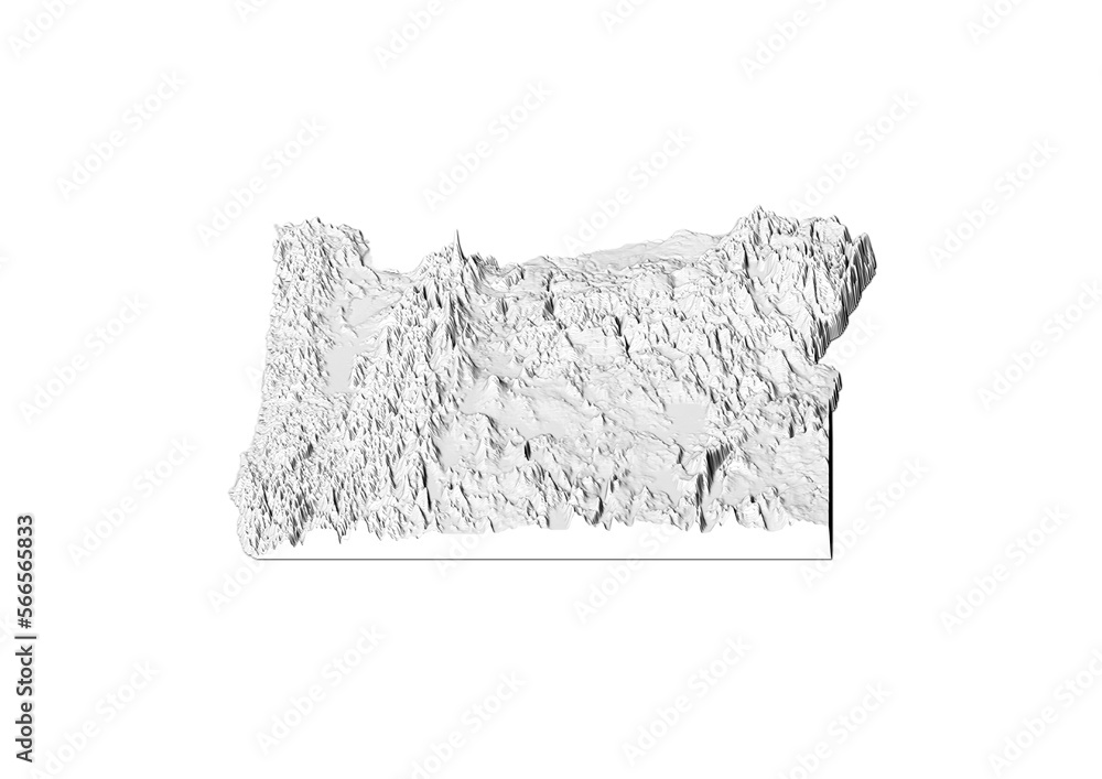 A map of Oregon, Oregon map in joyplot style. Minimalist poster of Oregon map to demonstrate